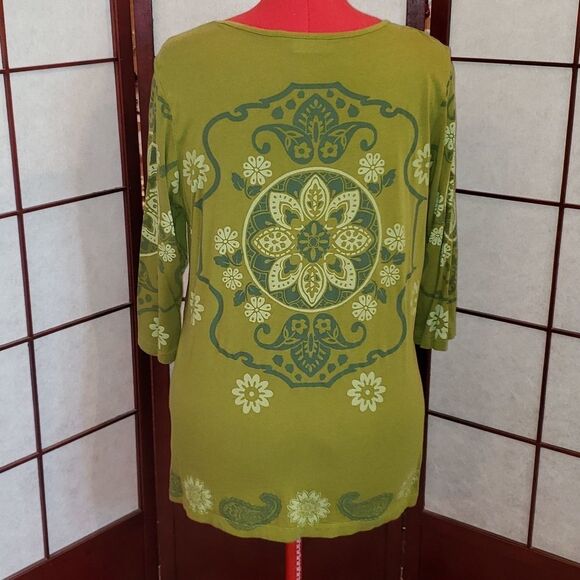 Fashion Bug Olive Green Designer Top - Picture 3 of 5